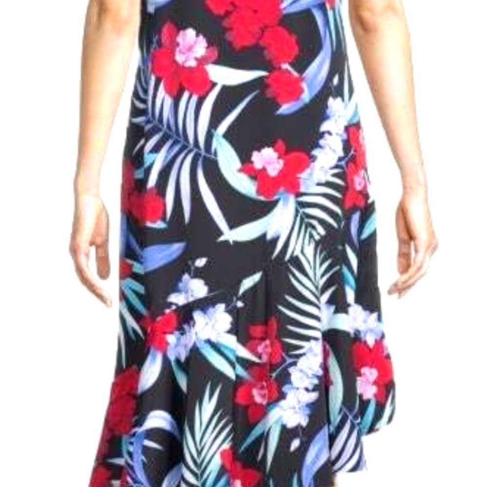 Tommy Bahama Black Dress with Vibrant Floral Design Sz s - Picture 5 of 7